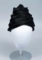 Image of Black wrapped hat, ca. 1955